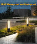 Landscape Path Light 32 Inch Outdoor Bollard Aluminum 8W 800LM LED Lighting For Lawn Patio Courtyard Driveway And Garden Weatherproof