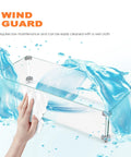 Rectangular Fire Pit Wind Guard For 52 Inch Tables, 27.6 X 11.7 X 6.5 Inches, shown being easily cleaned with water