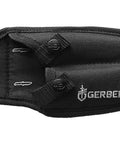 Nylon sheath of Field Dressing Kit With Gut Hook Knife And Small Caping Blade For Game Processing, Gerber logo visible.