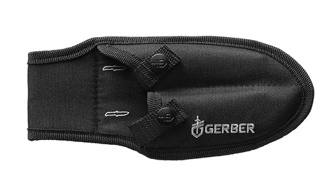Nylon sheath of Field Dressing Kit With Gut Hook Knife And Small Caping Blade For Game Processing, Gerber logo visible.