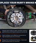 Youxmoto trailer brake drum kit, 10x2-1/4 in, 5 on 4.5 in bolt circle, rusted steel hub with brake shoes