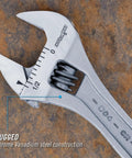 4 Inch Adjustable Wrench Built Tough With Large Jaw Capacity And Thin Access Design Chrome Vanadium Steel Polished Finish