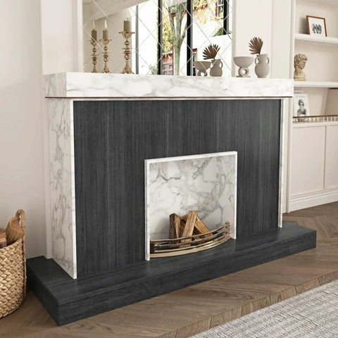 Peel And Stick Wood Grain Wallpaper For Countertops And Cabinets Waterproof Self Adhesive Contact Paper on fireplace