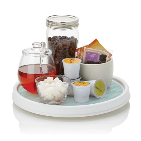12 Inch Lazy Susan Turntable Organizer Featuring Slick Spinning Heavy Duty Ball Bearings And Nonskid Base For Kitchen Pantry Bathroom Cabinet And Craft Room Storage Tray To Keep Your Setup Tight