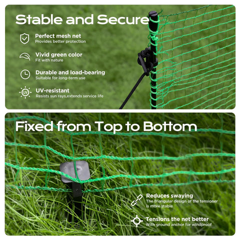 Movable Temporary Fence With Posts 3 Ft By 50 Ft Plastic Mesh Safety Barrier For Dogs And Pets With Fiberglass Stakes