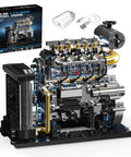 Ultra Realistic Inline 4 Cylinder Diesel Engine Kit With Motor For Adults And Teens, Lego Compatible MOC Building Set