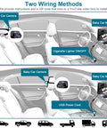 Diagram of 7 Inch Car Backseat Monitor With USB Plug And Play Setup 360 Degree Rotating Dual Camera wiring methods in a car.