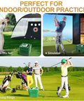 Automatic Golf Ball Dispenser And Tee Up Trainer For Driving Range And Home Practice With 40 Ball Capacity in use