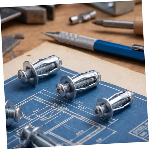 35 Pcs M4 M5 M6 Petal Shape Expansion Nuts And Screws Kit For Hollow Walls Plasterboard Metal Construction With Quick Install And Versatile Use For Home Repairs And Diy Projects. zinc alloy anchors on blueprint