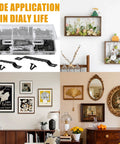 Kickass 180 Pieces Sawtooth Picture Hangers Heavy Duty Wall Hanging Kit with screws in organized case and mounted art decor.