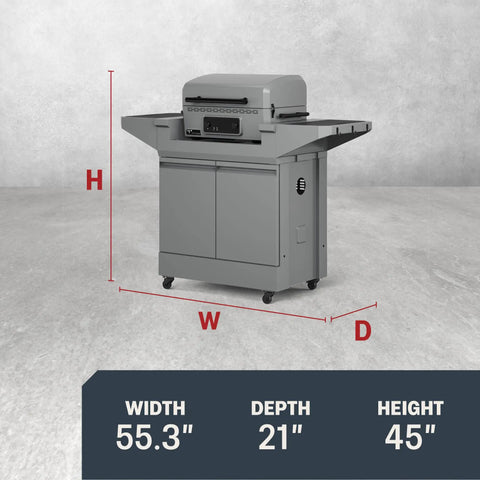 Heavy Duty Rolling Outdoor Kitchen Island Cart With Electric Griddle And Portable Bbq Grill Slick Smooth Rollin Wheels Drop Dead Simple Snap Together Setup Ultimate Backyard Cookout Station Built In Storage