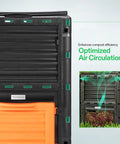 Close-up of Heavy Duty Outdoor Compost Bin 80 Gallon Capacity 300L Barrel with optimized air circulation for efficient composting.