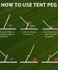How to use Heavy Duty Galvanized Tent Stakes Ten Pack: Rust-Proof Steel Canopy Anchors For High Winds with illustrated steps