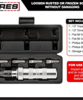 One Half Inch Manual Reversible Impact Driver With Half Inch Drive Chuck Comes With Flat Bits Five Sixteenths And Three Eighths Phillips Bits Size Two And Size Three Plus Durable Storage Case For Removing Rusted Bolts And Frozen Fasteners