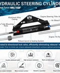 Hydraulic Outboard Steering Kit With Wheel Cylinder Helm Pump 20 Ft Hoses And Installation Parts for 150HP Boats