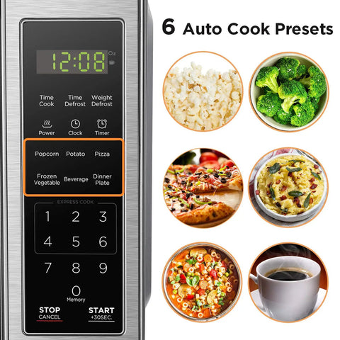 Compact Stainless Steel Countertop Microwave Oven 0.7 Cubic Feet 700 Watts With Quick Hit Presets One Touch Express Start And Clear Led Panel A Zero Hassle Kitchen Essential That Hits The Spot Every Time