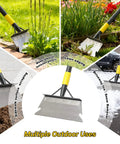 Heavy Duty Flat Shovel Ice Scraper For Winter Cleanup Snow Shovel For Driveways And Sidewalks Stainless Steel Multifunction Floor Scraper And Garden Chopper To Remove Snow Ice Moss Weeds On Outdoor Walkways And Cars in various outdoor uses including lawn edging and snow removal