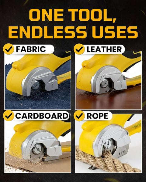 Hella Cool Cordless Electric Scissors With Bright LED Light And Safety Lock For Easy Cardboard Cutting, cutting fabric and leather.