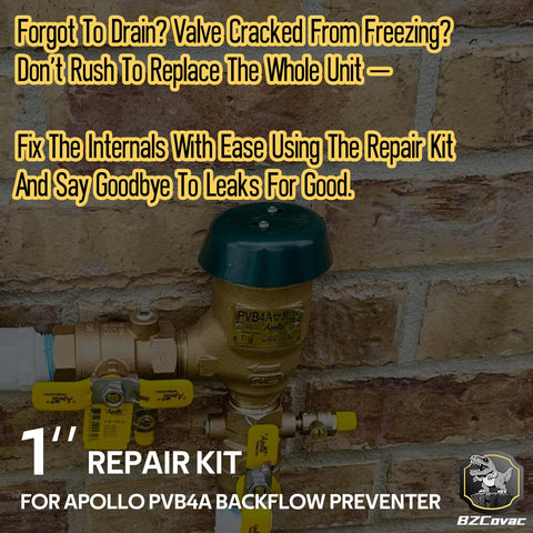 One Inch Float And Bonnet Complete Pro Grade Repair Kit For PVB 4A And PVB 4ALF in use on brick wall