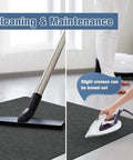 Corduroy Desk Chair Mat For Hardwood Floors, 55 By 35 Inches, being vacuumed and ironed for maintenance.