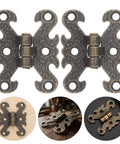 Vintage H Shape Zinc Alloy Hinges For Small Cabinets And Wooden Gift Boxes, Easy No Brainer Install, Secure Operation, Perfect DIY Hardware For Antique Furniture Projects, 16 Pack