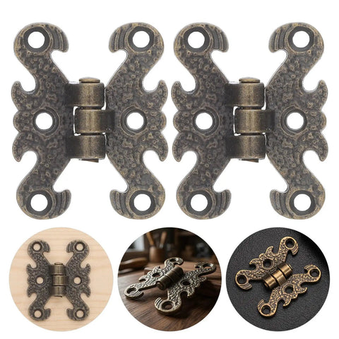 Vintage H Shape Zinc Alloy Hinges For Small Cabinets And Wooden Gift Boxes, Easy No Brainer Install, Secure Operation, Perfect DIY Hardware For Antique Furniture Projects, 16 Pack