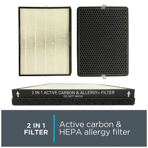 Pure Air 2 In 1 Active Carbon And Allergy Replacement Filter For Mid Size Purifiers Fits PU3030 PU3040 Easy Swap For Cleaner Air