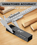 Caliper measuring 15 Piece Height Gauge Block Set for Woodworking with Precision Ruler Marked Bars, showing 3/4" block.