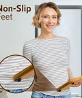 Woman holding board with 60 Piece Grippy Rubber Feet Set For Cutting Boards And Kitchen Appliances 0.59 x 0.31 Inches