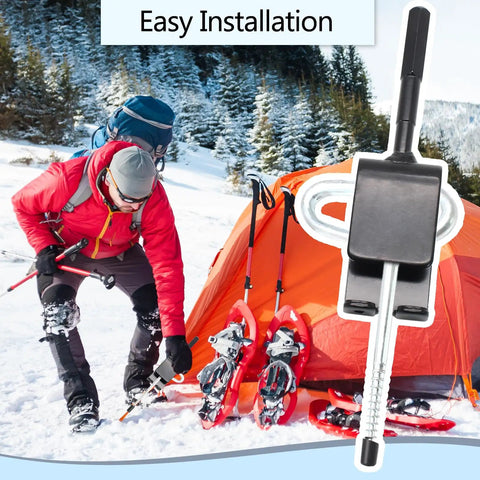 Man using Ice Anchor Drill Adapter Kit For Ice Fishing Shelters 11mm Drill Bit Compatible Includes Shelter Stake Nails outdoors