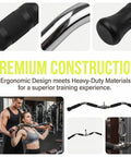 Lat Bar Cable Machine Attachment With Full Rotation Rubber Grip 30 Inch Pulldown Bar For Lat Pulldowns