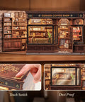 DIY Book Nook Kit For Adults And Teens 3D Wooden Miniature Dollhouse Puzzle With LED Light corner coffee shop scene