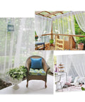 Outdoor Mosquito Net For Porch, Patio, Gazebo 2 Panels Waterproof Sheer Tulle Curtains, installed and decorating porches.