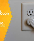 Slimline Flat Plug Extension Cord 6 Foot 16 Gauge 3 Conductor image showing flat plug against wall outlet