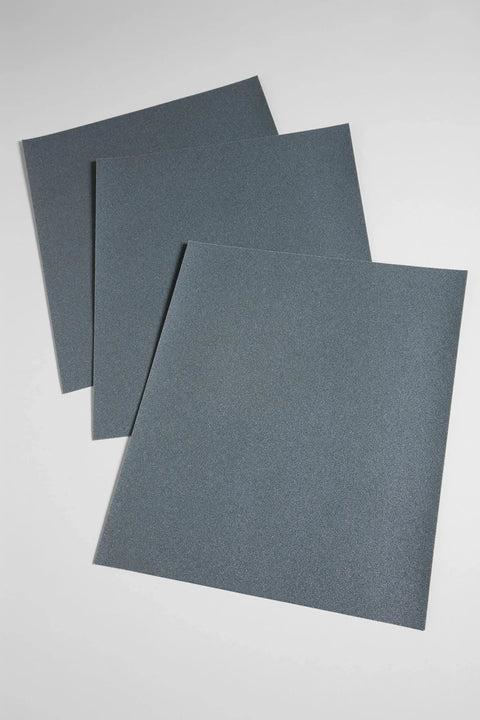 Three Wetordry Paper Sheet 431Q 80 C-Weight Sandpaper for wet or dry sanding 9 in x 11 in, silicon carbide waterproof backing