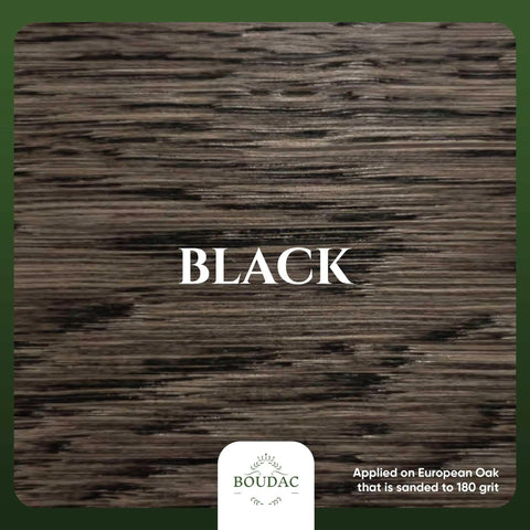 Top Shelf Two Component Hardwax Wood Oil For Indoor DIY Dead Simple One Coat Finisher VOC Free Linseed Mix Solid Black Tint For Furniture And Floors That Glides On Sleek In A 300 Ml Jar applied to sanded European Oak.