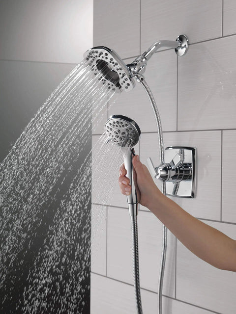 Ashlyn 17 Series Dual Function Shower Trim Kit with 2 Spray Touch Clean In2ition 2-in-1 Handheld Shower Head and Hose Chrome Finish