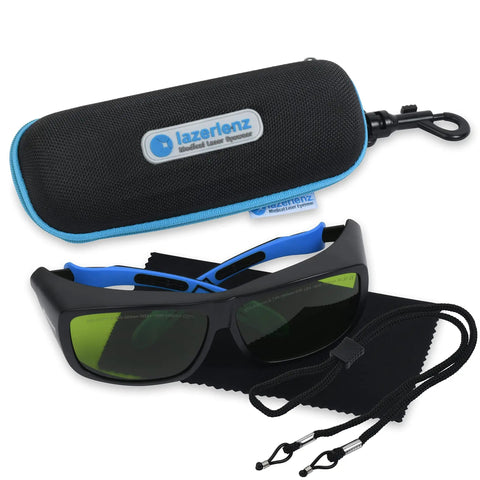 Adjustable Laser Hair Removal Safety Goggles Pro Grade For Diode Alexandrite And Nd YAG Wavelengths 755 800 And 1064 Nm with case