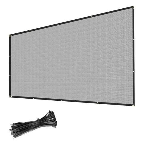 4 Foot By 25 Foot Fence Privacy Screen Heavy Duty Windscreen Fencing Mesh Shade Net Cover For Outdoor Wall Backyard Patio Deck And Porch Grey Made With 100 Percent HDPE 150 GSM Breathable Weatherproof with cable ties