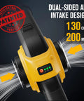 Cordless Mini Leaf Blower 20V with battery, dual-sided air intake, 130 CFM 200 MPH speed, patented design