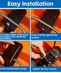 Installation steps of Front Caster Wheel Kit For Packout Tool Box In Steel Construction, showing hands assembling parts.