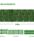 Artificial Ivy Privacy Screen For Fence 39 Inch High 118 Inch Long With Strengthened Joints and UV Protected Color, size diagram
