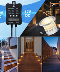 Smooth Dimmable LED Deck Lights With Timer And Photocell Sensor, 20 Pack Recessed Light Kits, IP67 Waterproof Outdoor Smart Lighting