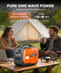Couple camping with 2300W Inverter Generator For Camping And RVs Portable Beast Power With Super Quiet Operation