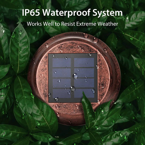 Close-up of solar panel for Six Pack RGBW Solar Pathway Lights Outdoor With Auto On Off IP65 Waterproof LED Garden Path