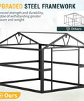 Extra Large 10x12 Outdoor Storage Shed With Lockable Doors, Metal Construction, Upgraded Steel Framework