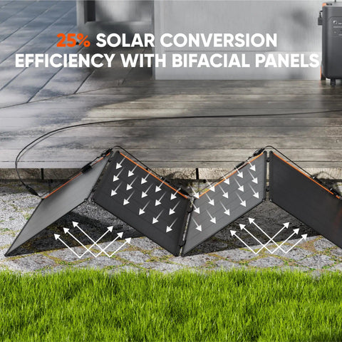 SolarSaga 500X 500W Solar Panels With 25 Percent Bifacial Efficiency IP68 Outdoor Ready For Camping RVs And Off Grid Living