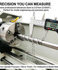 Top Shelf Benchtop Metal Lathe Machine 8 X 39 Inch Capacity 1100W Brushless Motor Variable 50 To 2500 Rpm precision measuring 0.01mm
