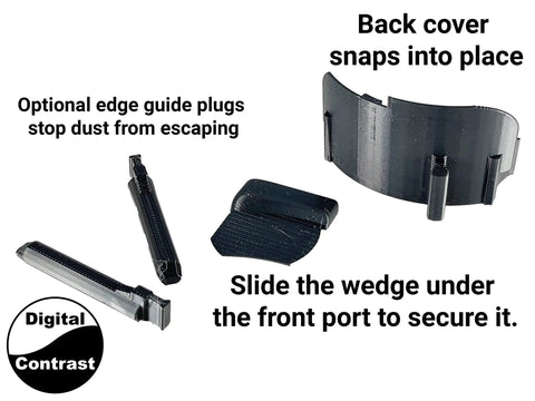 Router Dust Port Fits 1617EVS Fixed Base RA1161 To 2.5 Inch Flex Hose Tight Fit Adapter With Snap In Back Cover USA Made