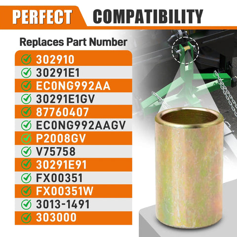 Universal Lower Lift Arm Bushing for Quick Hitch Adapts Cat I to Cat II Implement Linkage No Play Connection Fits Tractor Attachments Replaces Multiple Part Numbers 10 Pieces Set, steel bushing